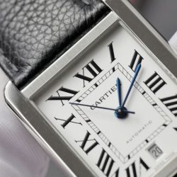 Đồng Hồ Cartier Tank Solo Replica Cao Cấp Mặt Trắng Máy Cơ Tự Động Nhà Máy AF 41mm (2)