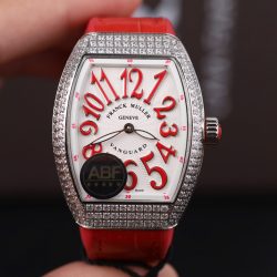 Đồng Hồ Franck Muller V32 Rep 11 Màu Đỏ Đính Full Đá Nhà Máy ABF 36mm (2)