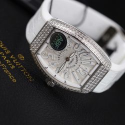 Đồng Hồ Franck Muller V32 Replica 11 Mặt Trắng Đính Full Đá Nhà Máy ABF 36mm (2)