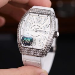 Đồng Hồ Franck Muller V32 Replica 11 Mặt Trắng Đính Full Đá Nhà Máy ABF 36mm (2)