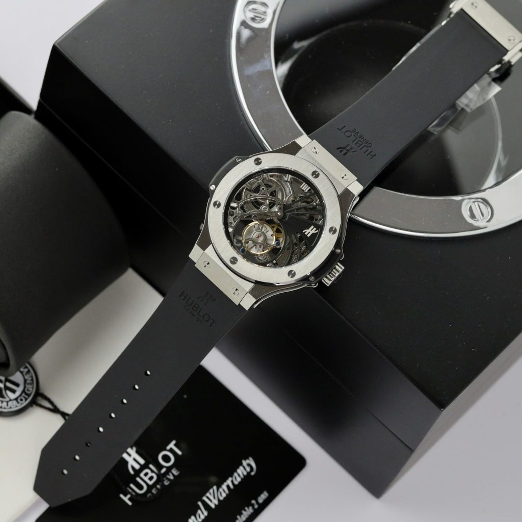 Đồng Hồ Hublot Big Bang Tourbillon Chế Tác Mặt Lộ Cơ Dây Cao Su 44mm (2)