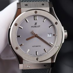 Đồng Hồ Hublot Classic Fusion Replica Cao Cấp Mặt Màu Xám Vỏ Titanium Siêu Nhẹ Xưởng JJZ 42mm (2)