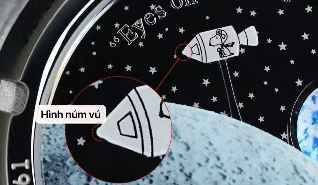 Đồng Hồ Omega Replica 11 Speedmaster Silver Snoopy Phiên Bản Kỷ Niệm 50 Năm Mặt Đen New 2025 42mm (2)