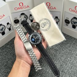 Đồng Hồ Omega Replica 11 Speedmaster Silver Snoopy Phiên Bản Kỷ Niệm 50 Năm Mặt Đen New 2025 42mm (2)