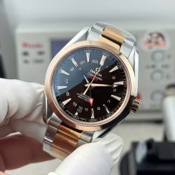 Đồng Hồ Omega Seamaster GMT Chế Tác Mặt Đen Máy Cơ Thụy Sỹ Nhà Máy VS 41 (2)