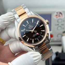 Đồng Hồ Omega Seamaster GMT Chế Tác Mặt Đen Máy Cơ Thụy Sỹ Nhà Máy VS 41 (2)
