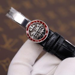 Đồng Hồ Patek Philippe Chế Tác Grand Complications 6104G Màu Đen Viền Đính Đá Đỏ 40mm (2)