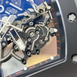 Đồng Hồ Richard Mille RM055 Chế Tác Vỏ Gốm Đen Núm Màu Đỏ Xưởng ZF 49.9×42 (2)
