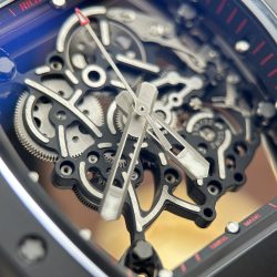 Đồng Hồ Richard Mille RM055 Chế Tác Vỏ Gốm Đen Núm Màu Đỏ Xưởng ZF 49.9×42 (2)