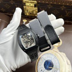 Đồng Hồ Richard Mille RM055 Chế Tác Vỏ Gốm Đen Viền Trắng Xưởng ZF 49.9×42 (2)