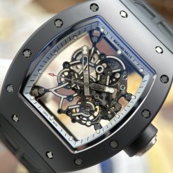 Đồng Hồ Richard Mille RM055 Chế Tác Vỏ Gốm Đen Viền Trắng Xưởng ZF 49.9×42 (2)
