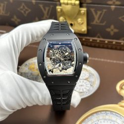 Đồng Hồ Richard Mille RM055 Chế Tác Vỏ Gốm Đen Viền Trắng Xưởng ZF 49.9×42 (2)
