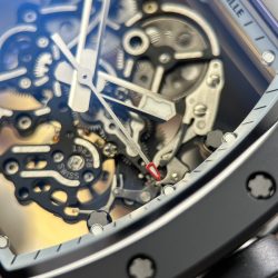 Đồng Hồ Richard Mille RM055 Chế Tác Vỏ Gốm Đen Viền Trắng Xưởng ZF 49.9×42 (2)