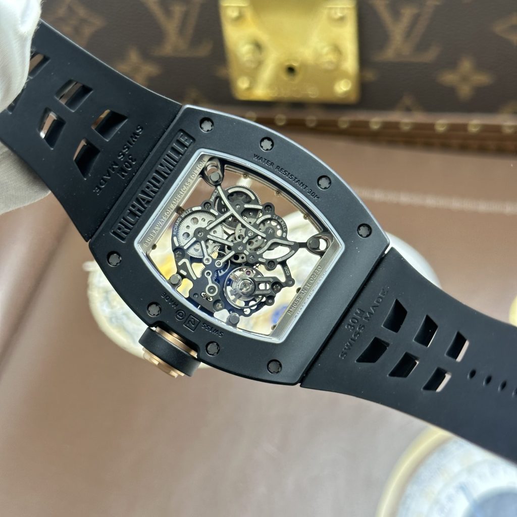 Đồng Hồ Richard Mille RM055 Replica 11 Vỏ Gốm Đen Viền Màu Đồng Xưởng ZF 49.9×42 (2)