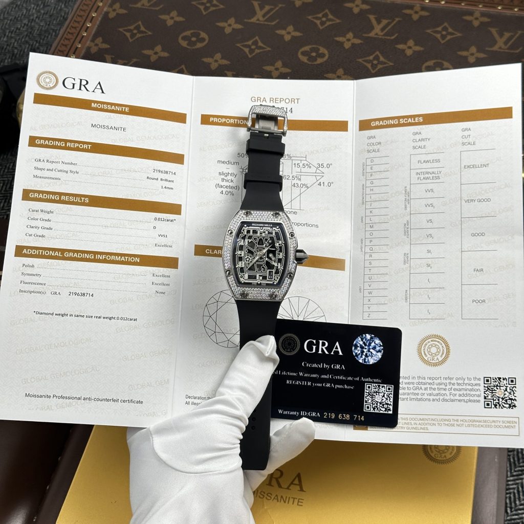 Đồng Hồ Richard Mille RM67-01 Chế Tác Mặt Lộ Cơ Vỏ Đính Full Kim Cương Moissanite 38.7x47 (2)