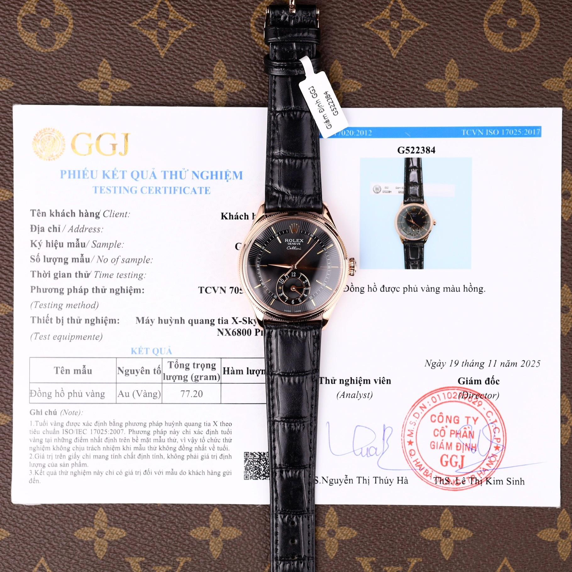 Đồng Hồ Rolex Cellini Dual Time 50525 Chế Tác Mặt Đen Vỏ Bọc Vàng Hồng 18K 39mm (2)