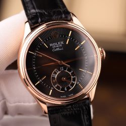 Đồng Hồ Rolex Cellini Dual Time 50525 Chế Tác Mặt Đen Vỏ Bọc Vàng Hồng 18K 39mm (2)