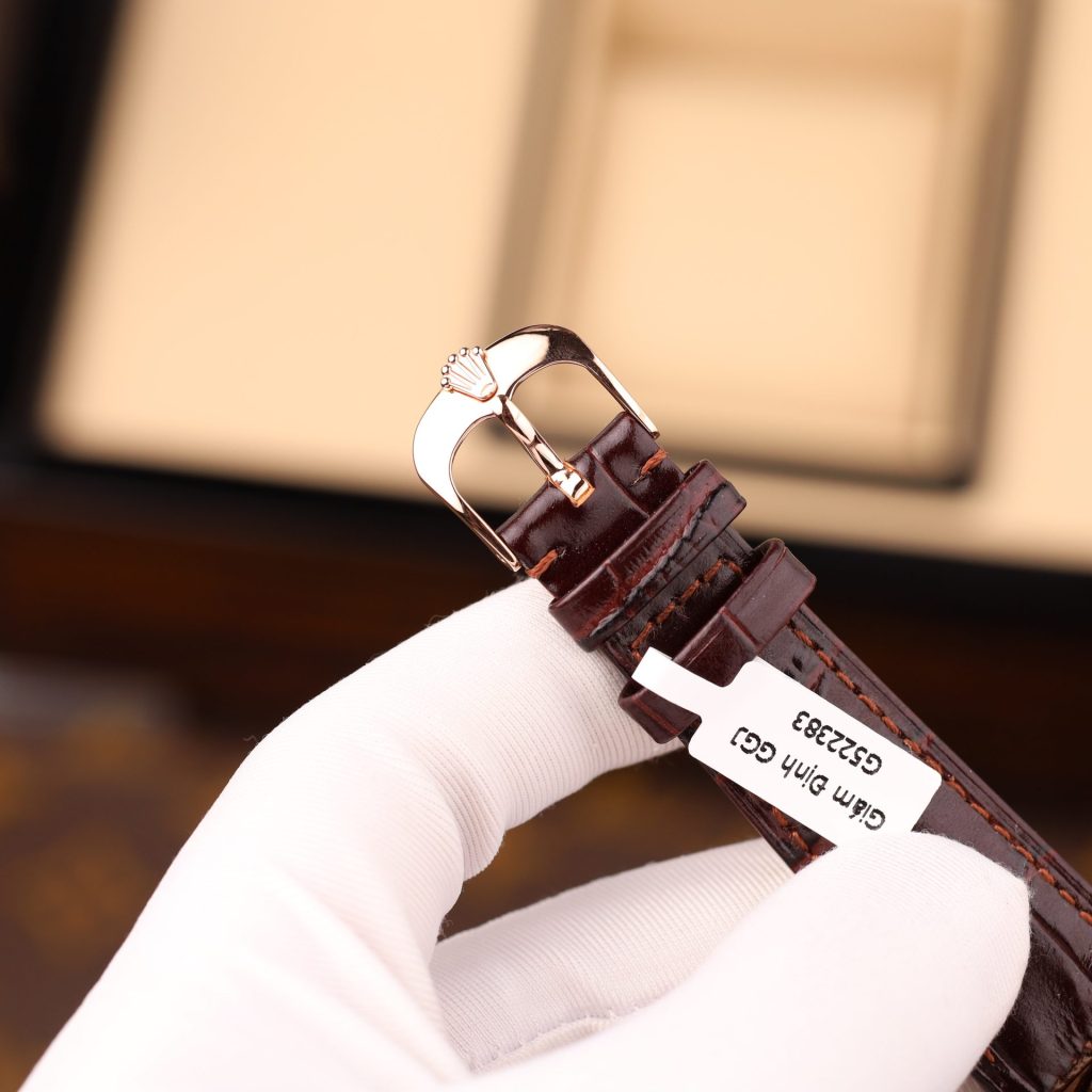 Đồng Hồ Rolex Cellini Dual Time 50525 Chế Tác Mặt Trắng Vỏ Bọc Vàng Thật 18K 39mm (1)