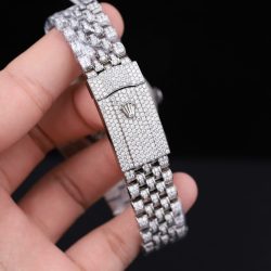 Đồng Hồ Rolex DateJust Mặt Đen Chế Tác Đính Full Kim Cương Moissanite 41mm (2)