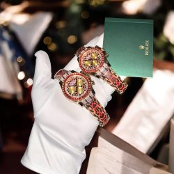 Đồng Hồ Rolex Daytona 116598SACO Leopard Họa Tiết Da Báo Chế Tác Bọc Vàng Thật 18K + Đính Kim Cương Moissanite 40mm (2)