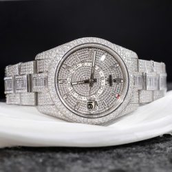Đồng Hồ Rolex Sky-Dweller Chế Tác Đính Full Đá CZ Máy Cơ Thụy Sỹ 42mm (3)