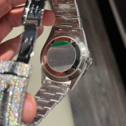 Đồng Hồ Rolex Sky-Dweller Mặt Bạc Chế Tác Đính Full Kim Cương Moissanite 42mm (2)