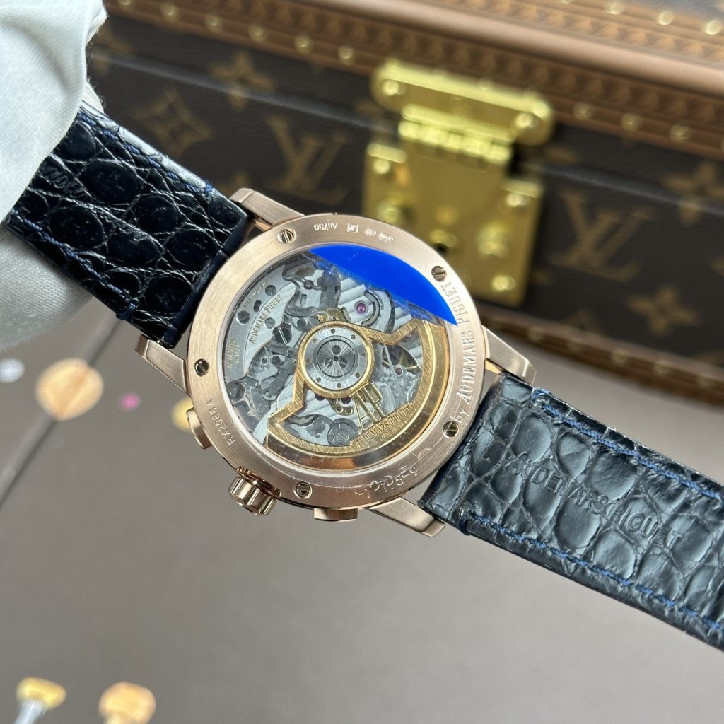 Đồng Hồ Audemars Piguet Code 11.59 Replica 11 Mặt Xanh Dương Vỏ Mạ Vàng Hồng Xưởng APS 41mm (2)