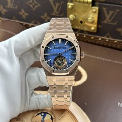 Đồng Hồ Audemars Piguet Rep 11 Royal Oak Selfwinding Flying Tourbillon 26730 Mặt Xanh Khói Vỏ Mạ Vàng Hồng 41mm (2)
