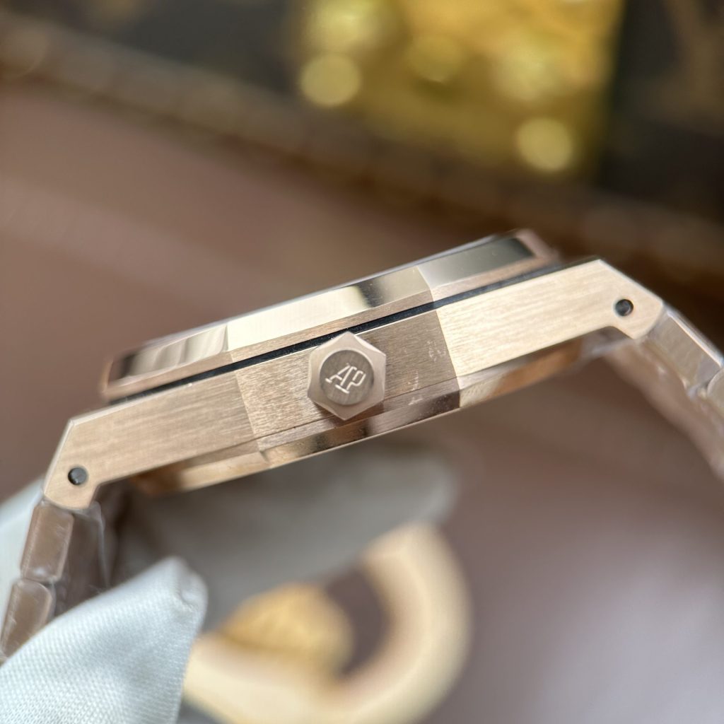 Đồng Hồ Audemars Piguet Rep 11 Royal Oak Selfwinding Flying Tourbillon 26730 Mặt Xanh Khói Vỏ Mạ Vàng Hồng 41mm (2)