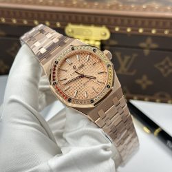 Đồng Hồ Audemars Piguet Royal Oak 15451OR Replica 11 Vỏ Mạ Vàng Hồng Máy Cơ Thuỵ Sỹ 37mm (2)