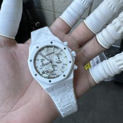 Đồng Hồ Audemars Piguet Royal Oak 26240 Chế Tác Vỏ Gốm Mặt Trắng Xưởng APS 41mm (1)