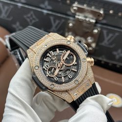 Đồng Hồ Hublot Big Bang Unico King Gold Replica 11 Đính Full Đá Máy Cơ Thuỵ Sỹ 45mm (2)