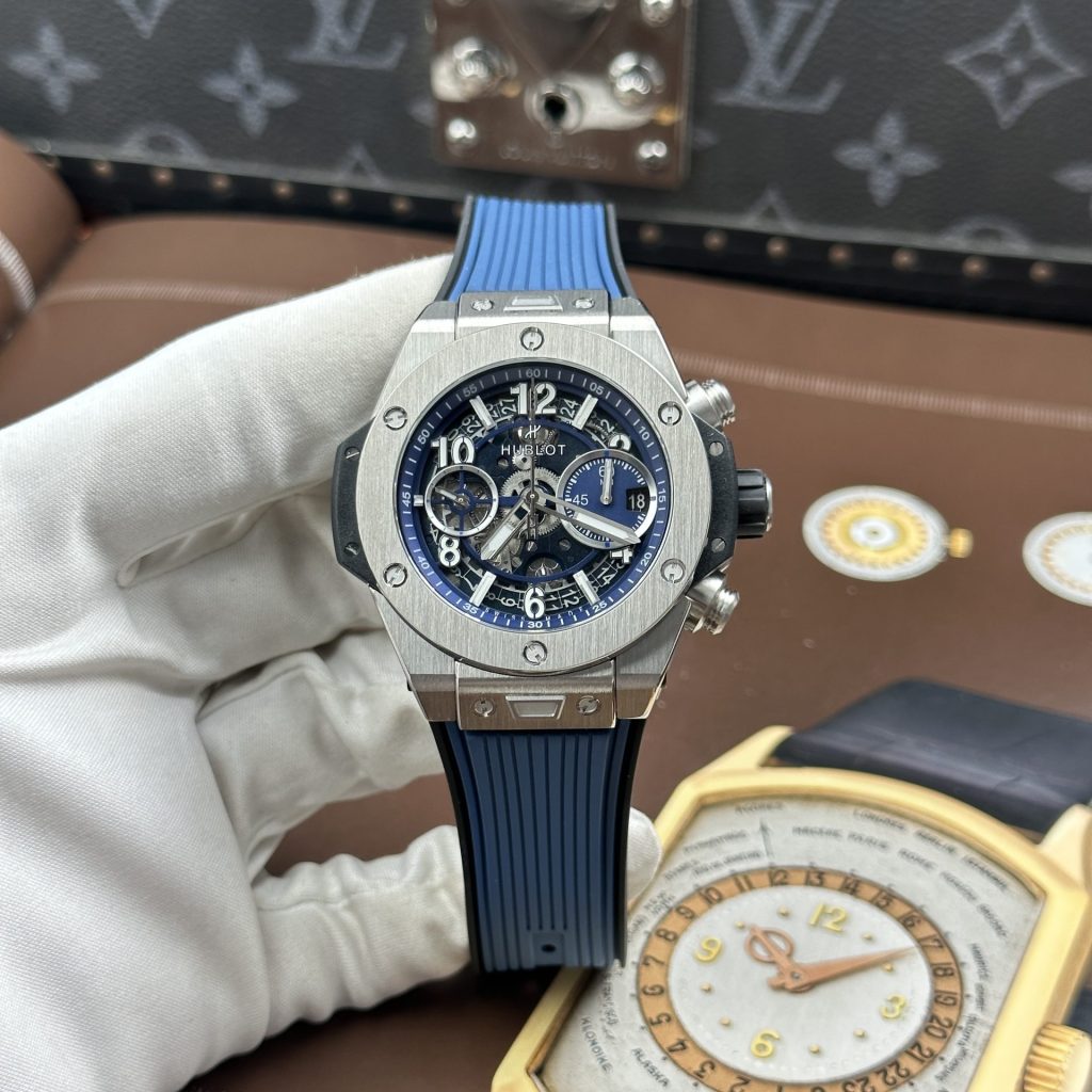 Đồng Hồ Hublot Big Bang Unico Titanium Replica 11 Màu Xanh Dương Máy Cơ Thuỵ Sỹ 42mm (2)
