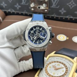 Đồng Hồ Hublot Big Bang Unico Titanium Replica 11 Màu Xanh Dương Máy Cơ Thuỵ Sỹ 42mm (2)