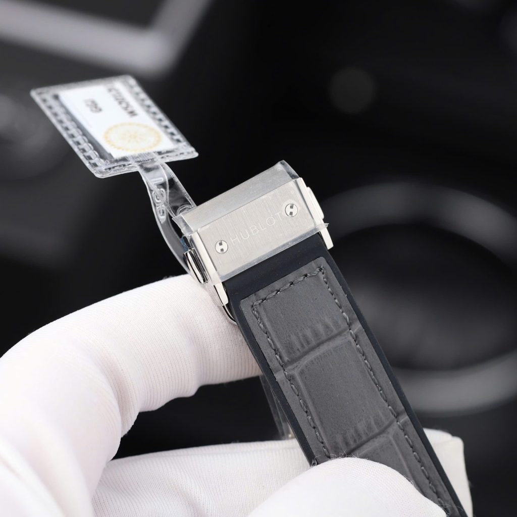 Đồng Hồ Hublot Classic Fusion Màu Xám Chế Tác Đính Kim Cương Moissanite HongKong 38mm (2)