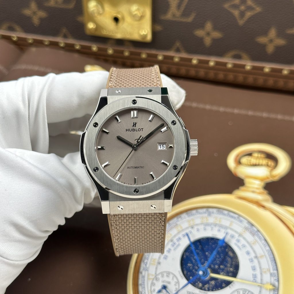 Đồng Hồ Hublot Classic Fusion Replica 11 Màu Nâu Xám Nhà Máy JJZ 42mm (2)