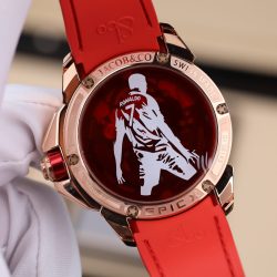 Đồng Hồ Jacob & Co Replica 11 CR7 Epic X Flight Of CR7 Màu Đỏ Viền Đính Đá Baguette 44mm (2)