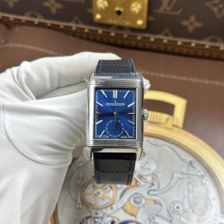 Đồng Hồ Jaeger LeCoultre Rep 11 Master Reverso Tribute Small Seconds 2 Mặt Xám Và Xanh Dương 28 (2)