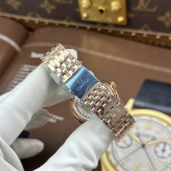 Đồng Hồ Nữ Omega De Ville Prestige Replica 11 Mặt Màu Đỏ Đô Máy Cơ Thuỵ Sỹ 34mm (2)