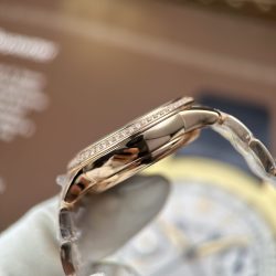 Đồng Hồ Nữ Omega De Ville Prestige Replica 11 Mặt Màu Đỏ Đô Máy Cơ Thuỵ Sỹ 34mm (2)