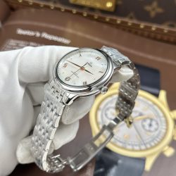 Đồng Hồ Nữ Omega De Ville Prestige Replica 11 Nữ Mặt Số Khảm Xà Cừ Trắng 34mm (2)