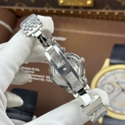 Đồng Hồ Nữ Omega De Ville Prestige Replica 11 Nữ Mặt Số Khảm Xà Cừ Trắng 34mm (2)