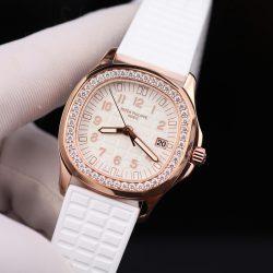 Đồng Hồ Nữ Patek Philippe Aquanaut 5067 Chế Tác Bọc Vàng Thật Viền Đính Moissanite 35 (2)