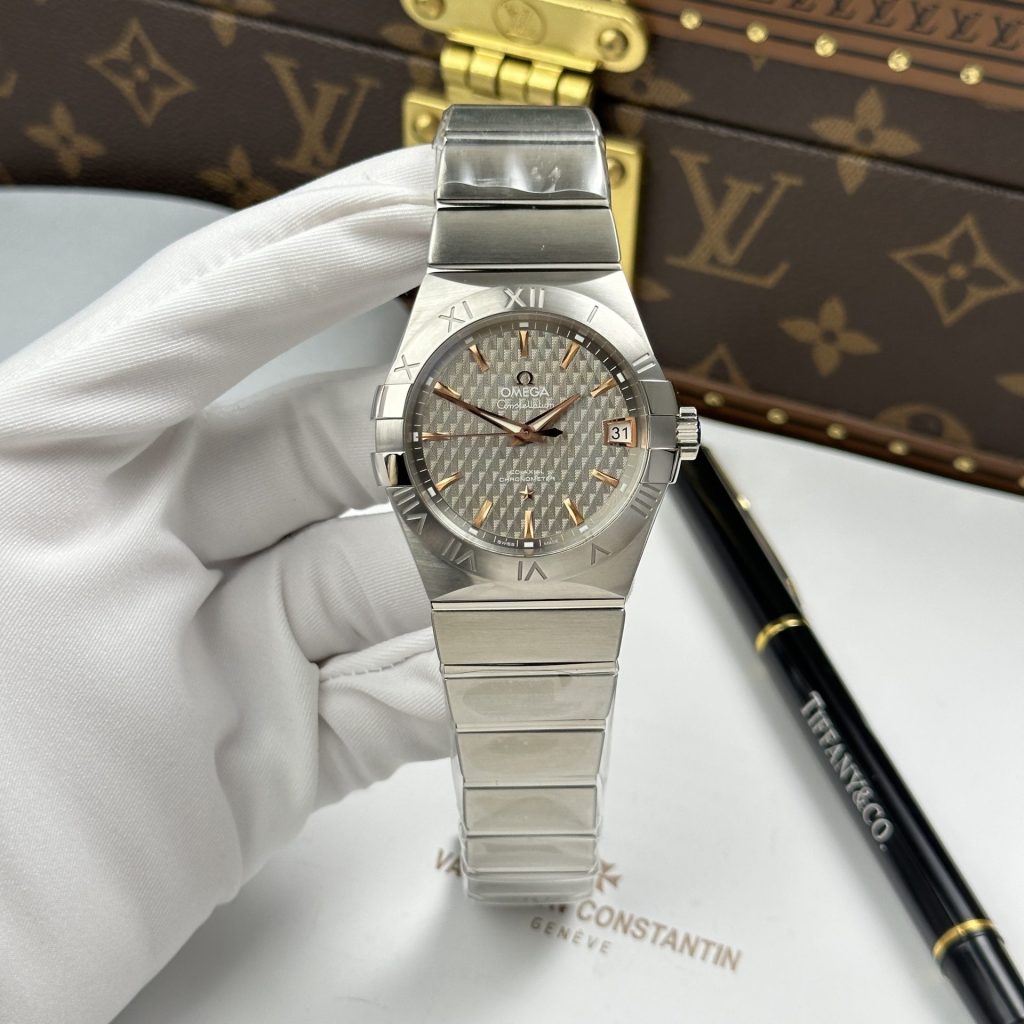 Đồng Hồ Omega Constellation Replica 11 Mặt Xám Máy Cơ Thuỵ Sỹ 38mm (2)