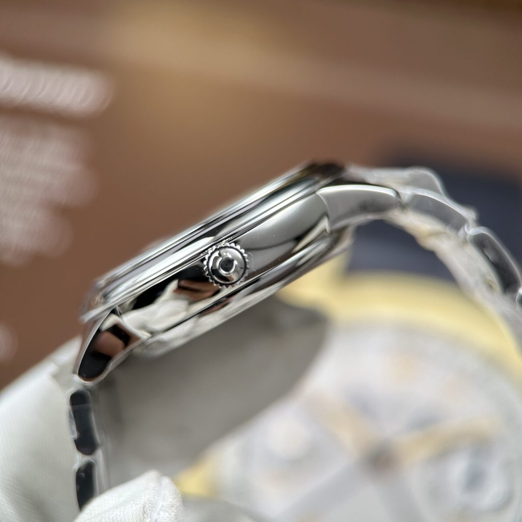 Đồng Hồ Omega De Ville Prestige Chế Tác Mặt Số Màu Hồng Phun Cát 34mm (2)