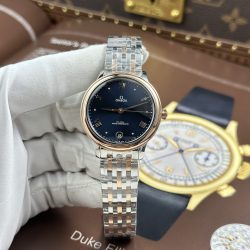Đồng Hồ Omega De Ville Prestige Rep 11 Nữ Mặt Số Màu Xanh Dương Máy Cơ Thuỵ Sỹ 34mm (2)