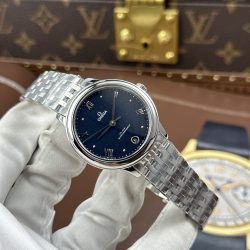 Đồng Hồ Omega De Ville Prestige Rep Cao Cấp Mặt Số Màu Xanh Dương Máy Cơ Thuỵ Sỹ 34mm (2)