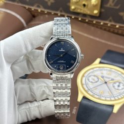 Đồng Hồ Omega De Ville Prestige Rep Cao Cấp Mặt Số Màu Xanh Dương Máy Cơ Thuỵ Sỹ 34mm (2)