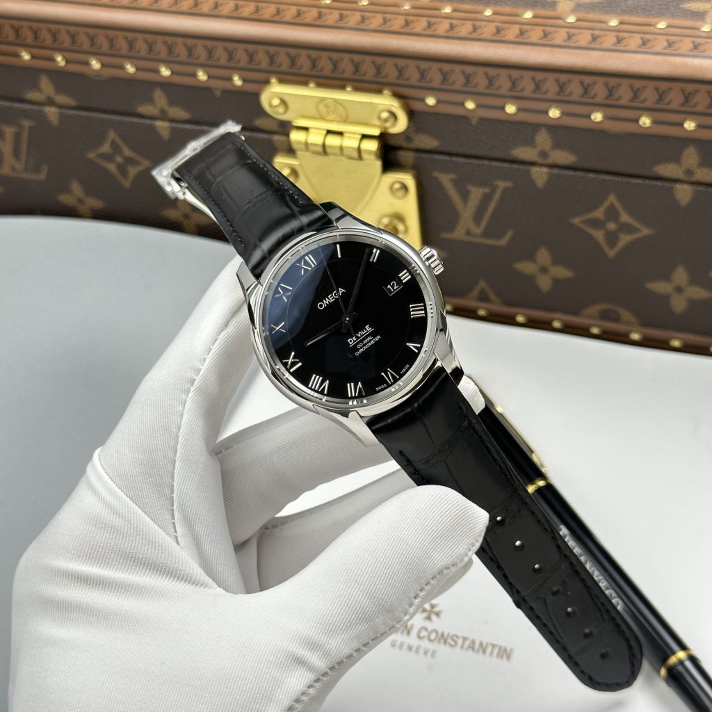 Đồng Hồ Omega Replica 11 De Ville Co-Axial Chronometer 8500 Mặt Đen Dây Da 41mm (2)
