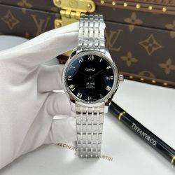 Đồng Hồ Omega Replica 11 De Ville Co-Axial Chronometer 8500 Mặt Đen Dây Kim Loại 41mm (2)